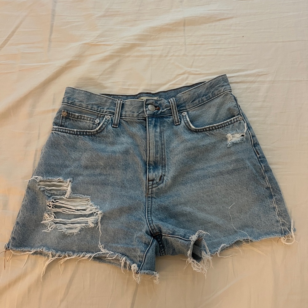 Madewell Blue Jean Shorts Distressed High-Waisted